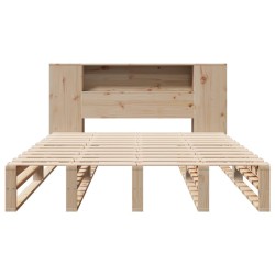Lit bibliothèque sans matelas 120x200 cm bois massif 