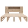 Lit bibliothèque sans matelas 120x200 cm bois massif 