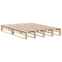 Lit bibliothèque sans matelas 120x200 cm bois massif 