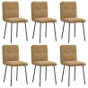 Chaises à manger lot de 6 marron velours 