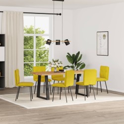 Chaises à manger lot de 6 jaune velours 