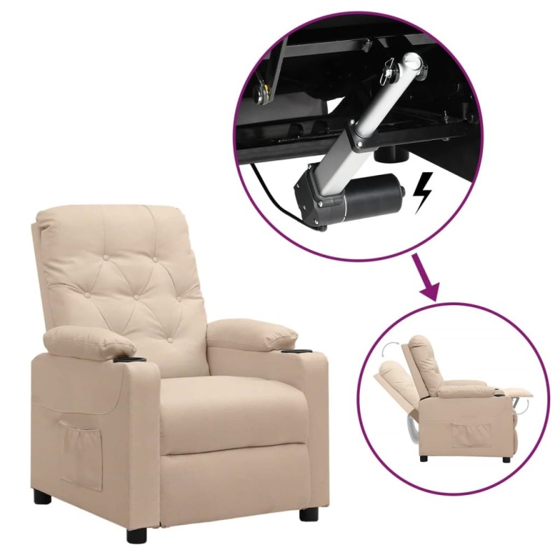 Fauteuil Crème Tissu 
