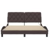 Cadre de lit avec LED sans matelas marron foncé 160x200cm tissu 