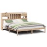 Lit bibliothèque sans matelas 180x200 cm bois massif de pin 