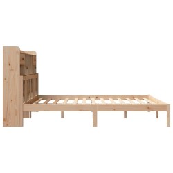 Lit bibliothèque sans matelas 180x200 cm bois massif de pin 