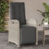 Chaises inclinables de jardin lot de 2 avec repose-pied rotin 