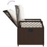 Ensemble à manger de jardin 3 pcs et coussins marron poly rotin 