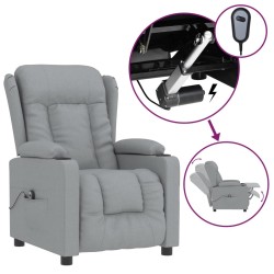 Fauteuil inclinable électrique Gris clair Tissu 