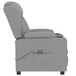 Fauteuil inclinable électrique Gris clair Tissu 