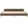 Cadre de lit sans matelas marron foncé 200x200 cm tissu 