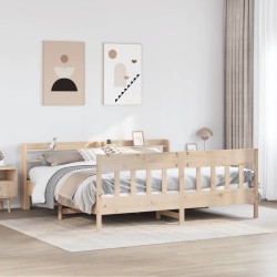 Cadre de lit sans matelas 200x200 cm bois massif de pin 