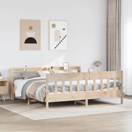 Cadre de lit sans matelas 200x200 cm bois massif de pin 