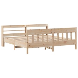 Cadre de lit sans matelas 200x200 cm bois massif de pin 