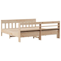 Cadre de lit sans matelas 200x200 cm bois massif de pin 