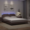 Cadre de lit avec LED sans matelas marron 160x200 cm 