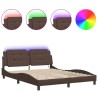 Cadre de lit avec LED sans matelas marron 160x200 cm 