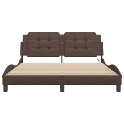 Cadre de lit avec LED sans matelas marron 160x200 cm 