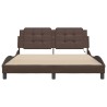 Cadre de lit avec LED sans matelas marron 160x200 cm 