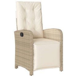 Chaises inclinables de jardin lot de 2 avec repose-pied rotin 