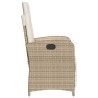 Chaises inclinables de jardin lot de 2 avec repose-pied rotin 