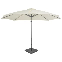 Parasol de jardin avec base portable sable 