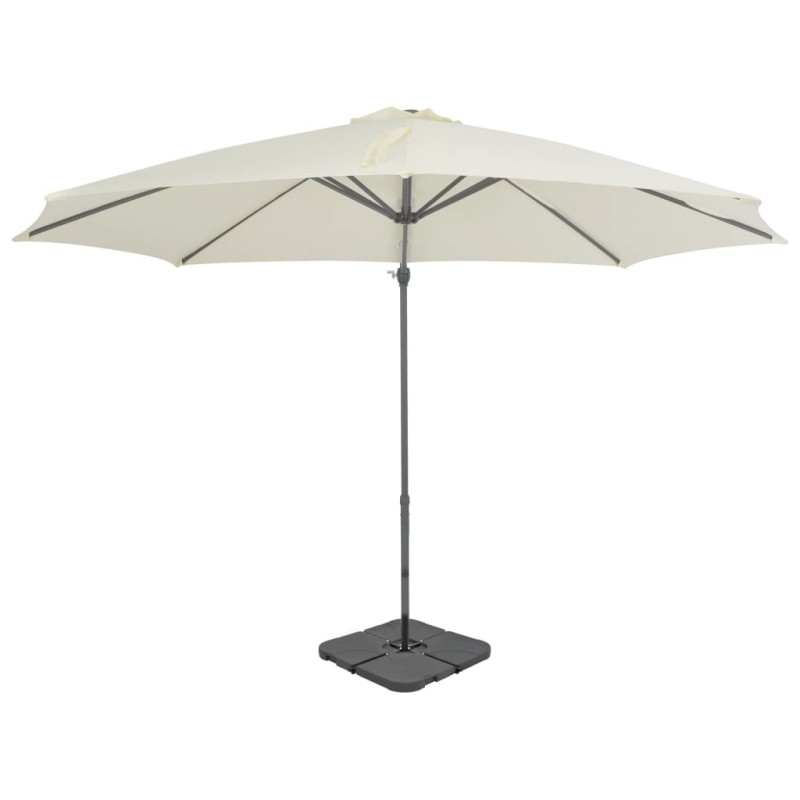 Parasol de jardin avec base portable sable 