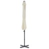 Parasol de jardin avec base portable sable 
