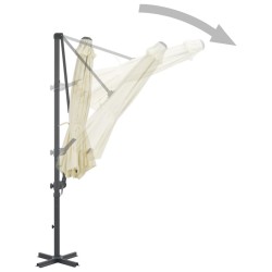 Parasol de jardin avec base portable sable 