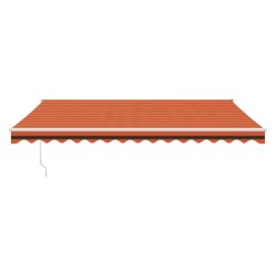 Auvent rétractable orange et marron 4x3 m tissu et aluminium 