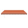 Auvent rétractable orange et marron 4x3 m tissu et aluminium 