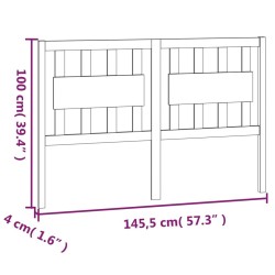 Tête de lit Marron miel 145,5x4x100 cm Bois massif de pin 