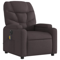 Fauteuil de massage inclinable électrique Marron foncé Tissu 