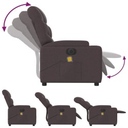 Fauteuil de massage inclinable électrique Marron foncé Tissu 
