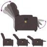 Fauteuil de massage inclinable électrique Marron foncé Tissu 