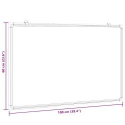 Tableau blanc magnétique 100x60x1,7 cm aluminium 