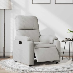 Fauteuil inclinable électrique gris clair tissu microfibre 