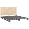 Cadre de lit sans matelas gris 180x200 cm bois massif de pin 