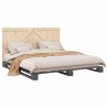 Cadre de lit sans matelas gris 180x200 cm bois massif de pin 