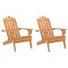 Chaises Adirondack de jardin lot de 2 Bois massif d'acacia 