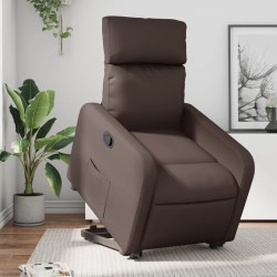 Fauteuil inclinable marron similicuir 