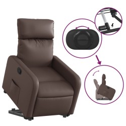 Fauteuil inclinable marron similicuir 