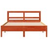 Cadre de lit sans matelas cire marron 135x190cm bois pin massif 