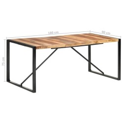 Table à manger 180x90x75 cm bois massif 