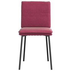 Chaises à manger lot de 6 rouge bordeaux velours 