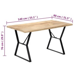 Table à manger 140x80x76 cm Bois de manguier massif 