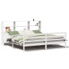 Lit bibliothèque sans matelas blanc 180x200 cm bois pin massif 