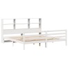 Lit bibliothèque sans matelas blanc 180x200 cm bois pin massif 