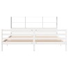 Lit bibliothèque sans matelas blanc 180x200 cm bois pin massif 