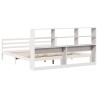Lit bibliothèque sans matelas blanc 180x200 cm bois pin massif 