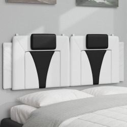 Coussin de tête de lit noir et blanc 120 cm similicuir 
